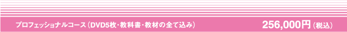 プロフェッショナルコース(DVD5枚・教科書・教材の全て込み)256,000円(税込)