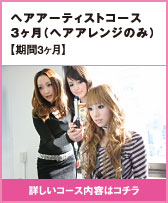 ヘアアーティストコース3ヶ月(ヘアアレンジのみ)