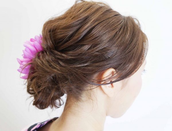 浴衣ヘアひだり