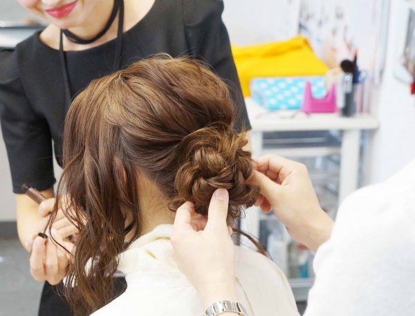 浴衣ヘア編み込み