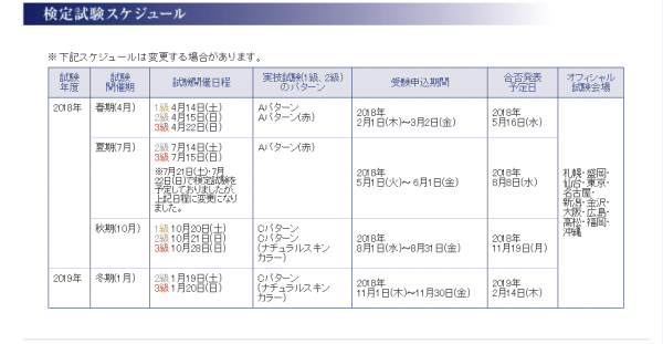 ネイル検定時期